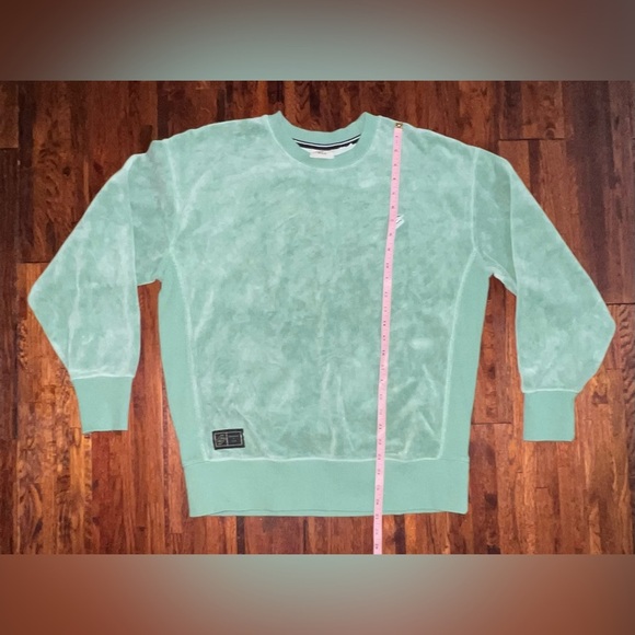 SUPERDRY Code S Logo Velour Oversized Crew in Mint Green Size XS/S - Picture 11 of 13